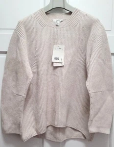 COS Organic Cotton Blend Fisherman Crewneck Sweater - Ivory Stone - Medium - Picture 1 of 7