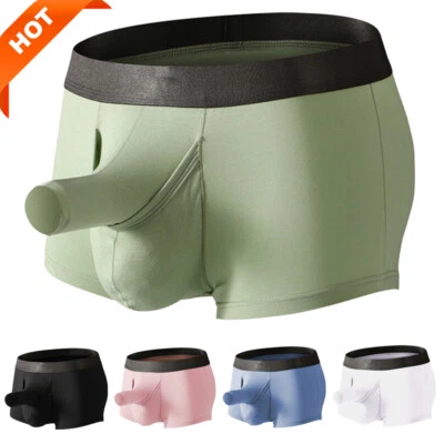Men Sexy Open Front Boxer Shorts Briefs Pouch Elephant Nose Underwear Panties - Image 1 of 4