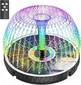 Remote Control Solar Fountain, 2025 Upgrade 6W Solar Bird Bath Fountain with 400 - Picture 1 of 6