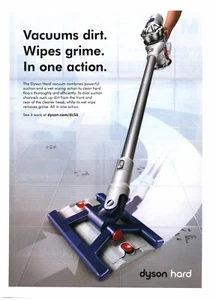 2013 DRUCKANZEIGE - DYSON HARTSTAUBSAUGER ANZEIGE - STAUBT SCHMUTZ. WIPES GRIME. IN ONE ACTION. - Bild 1 von 1