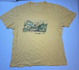 Serra Negra SP vintage yellow medium t-shirt, worn condition - Picture 1 of 6