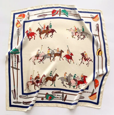 Pañuelo cuadrado 100 % seda pura para mujer pañuelo envolvente pañuelo pañuelo pañuelo caballo 68*68 Foto 1 de 4