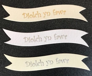 Diolch yn fawr (Welsh Thank you) banners/card toppers pk10 - Picture 1 of 5