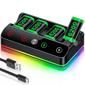 4 Pack 6200mWh Rechargeable Controller Battery Pack for Xbox Series X|S/Xbox One