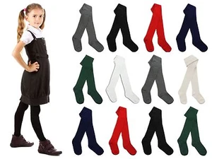 1 Girls CLEARANCE STOCK Plain Back To School Children's Tights All Sizes - Picture 1 of 6