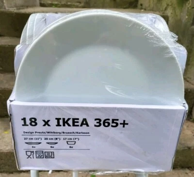 18 IKEA 365+ Set Of White Dishes Plates And Bowls New In Box Foto 1 de 2