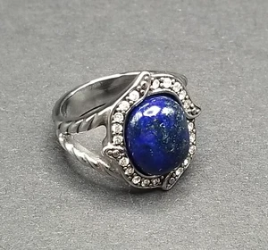 Studio 1886 ~ Avon Damenring Edelstahl blau Lapis Größe 6 neu in Geschenkbox - Bild 1 von 10