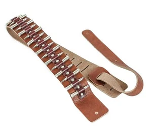 2 1/4" Wide .223 Nickel Real Bullet Tan Saddle Classic Guitar Strap - Picture 1 of 1