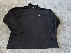 The North Face TKA 100 Fleece Men Black XL Pullover Jacket Sweatshirt 1/4 Zip - Picture 1 of 7