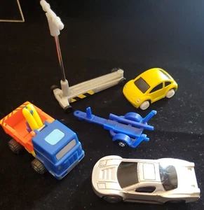 MIXED TOY vehicles lot transforming truck scooter race car yellow bug boat trail - Picture 1 of 24