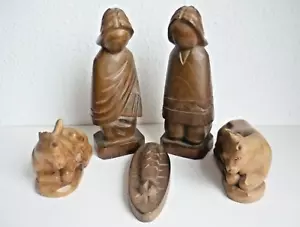 Krippenfiguren 5-Teilig aus Holz, handgeschnitzt "Eine Welt" - Bild 1 von 5