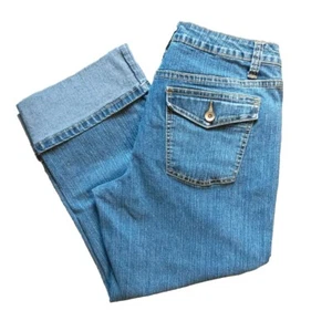 LA Blues Capri Length Crop Denim Blue Jeans Women's Size 10 Capris - Picture 1 of 11