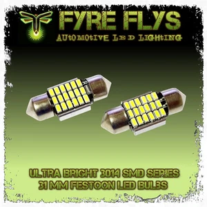 2 Pcs 6000K Xenon White 31mm LED Bulbs with 18 3014 SMD LEDs  - Picture 1 of 4