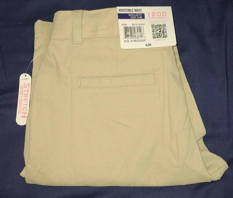 Bermudas Shorts 16 Caqui Aprobado Uniforme Escolar Ajustado Cintura Elastizadas 16 Aprobado  Foto 1 de 3