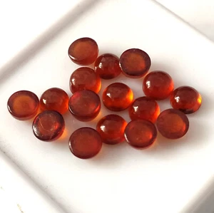 5X5 mm Round Cut Natural Hessonite Garnet Cabochon Calibrated Gemstone 16 Pieces - Picture 1 of 3