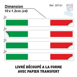 4x AUTOCOLLANTS RAYURES DRAPEAU ITALIE STICKER VINYL AUTO LAPTOP VELO MOTO - Foto 1 di 1