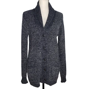 Denim & Supply Cardigan Sweater Small L/S Blue Marl Cotton Pockets Cotton - Picture 1 of 6