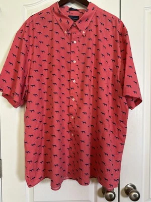 Saddlebred Shirt Mens 3XL Pink Hound Hunting Dog Button Down - Image 1 of 4