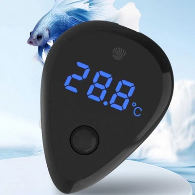 Aquarium Thermometer LED Display Mini USB Rechargeable Human Sensors Read Fish - Image 1 of 4