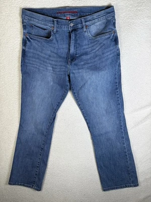 Pantalones de mezclilla Lucky Brand para hombre 36x30 azul 221 original calce recto lavado medio bigotes Foto 1 de 4