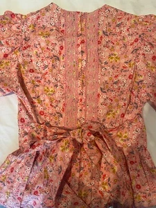 Vintage Handmade Boho pink Cotton peasant prairie dress with ditsy floral print - Picture 1 of 17