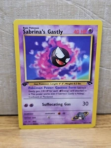 Sabrina’s Gastly 1st Edition 97/132 Gym Challenge Non-Holo Pokémon Card TCG - Picture 1 of 14