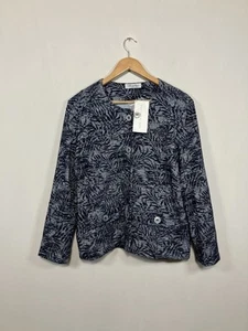 Women’s David Nieper Jacket Size UK 14 Navy Cotton Blend Blazer Button BNWT - Picture 1 of 6