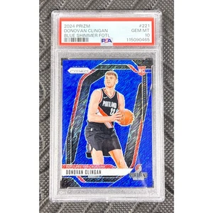 2024-25 Panini Prizm Blue Shimmer FOTL #221 Donovan Clingan RC Rookie /35 PSA 10 - Bild 1 von 2