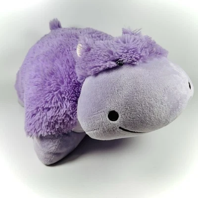 Brinquedo de pelúcia Pillow Pets original roxo hipopótamo 2010 lavanda 18" - Imagem 1 de 4