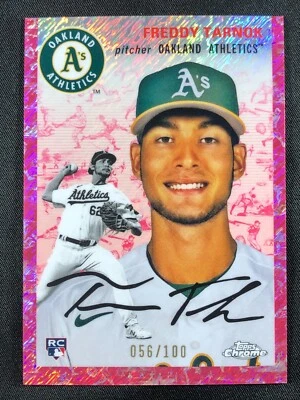 2023 Topps Chrome Platinum 54 FREDDY TARNOK Toile Cream/Fuchsia Shimmer #d /100! - Image 1 of 2