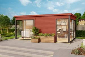 44mm Gartenhaus 530x340cm + Schiebetür + Fußboden Gerätehaus Holzhütte Holz Haus - Bild 1 von 33