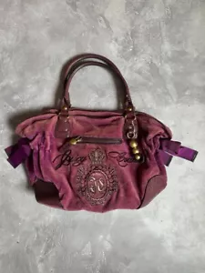 Bolso con asa vintage raro Juicy Couture terciopelo años 2000 púrpura Y2K - Imagen 1 de 15