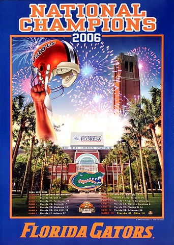 Florida Gators Football 2006 NCAA NATIONAL CHAMPIONS Vintage 24x36 Wall POSTER Cover