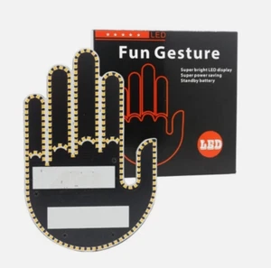 DIY Middle Finger Car LED Light LED Sign Light Funny Finger Light - Picture 1 of 7