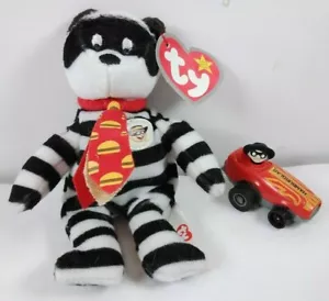 McDonalds 2004 Hamburglar the Bear Ty & 1984 Ertl Hamburglar Pull Back Car - Picture 1 of 9