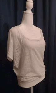 Ambiance Apparel See Through Veil T-shirt Size Small White - Picture 1 of 6