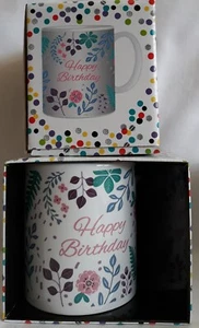 Happy Birthday Floral Coffee Mug - Picture 1 of 1