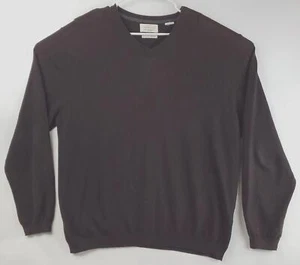 Weatherproof Sweater Men XL Black Knit Cashmere Wool Long Sleeve V-Neck Pullover - Picture 1 of 8