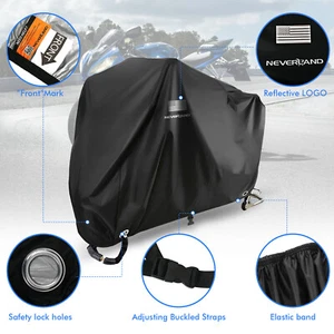 3XL 210D Motorcycle Scooter Waterproof Dust Protector Rain UV Cover For Davidson - Picture 1 of 19