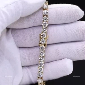 Lab Grown Diamond April Attractive Tennis Trendy Wife Bracelet Jewelry 14K Gold - Picture 1 of 16