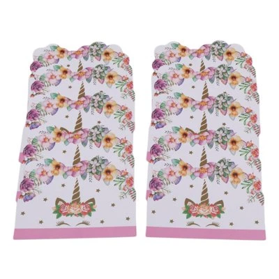 Cute Unicorn Girls Flower Birthday Party Invitations 10 pieces Kids Free Track