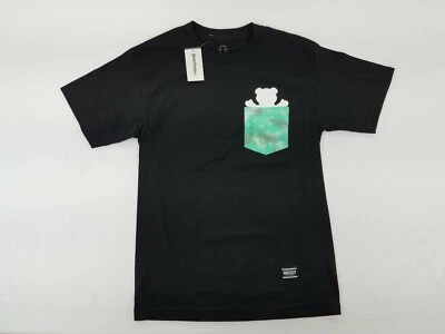 Grizzly Griptape T-shirt Mens Size S Black Washed Up Pocket Graphic NEW B7 - Image 1 of 4