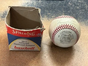 Vintage 1950s SPALDING Official NATIONAL LEAGUE Baseball WARREN GILES Clean +Box - Picture 1 of 7