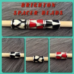Brighton Black 1 Zig Zag & 1 Heart & 1 Red Zig Zag Spacer Beads Total of 3 NWOT - Picture 1 of 7