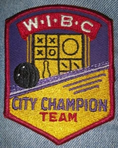 Vintage 1960's WIBC City Champion Team Embroidered Women's Bowling Award Patch - Picture 1 of 2