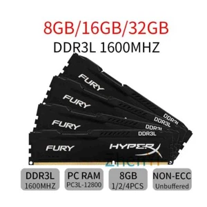 32Go 16Go 8Go DDR3L 1600MHz PC3L-12800U CL10 DIMM Mémoire SDRAM HyperX FURY FR - Imagen 1 de 13