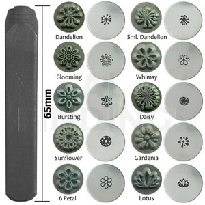 Punzone timbro design metallo fiore di loto margherita fioritura tarassaco 6 mm  - Foto 1 di 11