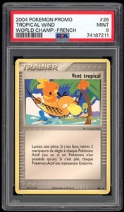 2004 PSA 9 FRENCH Tropical Wind Stamp Pokemon World Championships 026 Promo Card - Foto 1 di 2