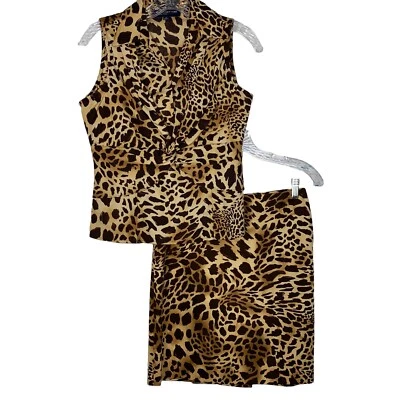 Jones New York Stretch Signature Petite Giraffee Print 2pc Suit PP/2P - Image 1 of 4