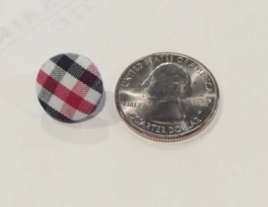 BUTTON-- RED, WHITE, NAVY T14 CHECK-- SHANK--5/8"--9 BUTTONS IN A SET - Picture 1 of 1